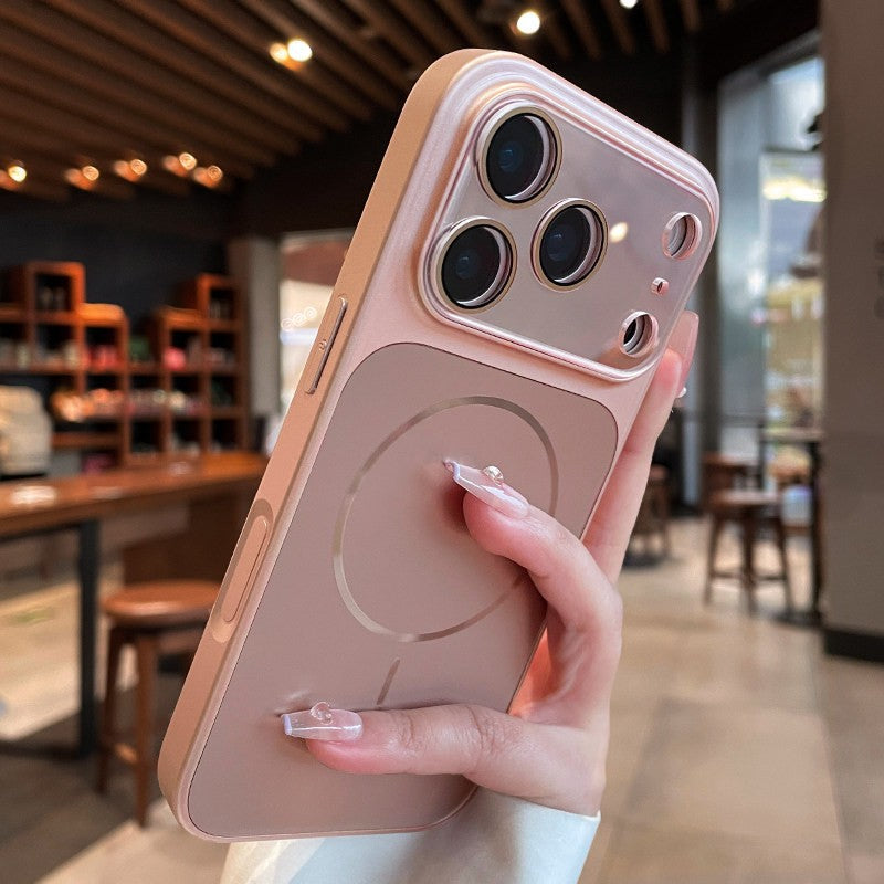 Large viewing window suitable for iphone17pro mobile phone case apple 13 high-end ai button anti-fall protective cover