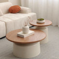 Cream style solid wood coffee table living room for home small apartment casual modern popular side table new arrival round japanese tea table