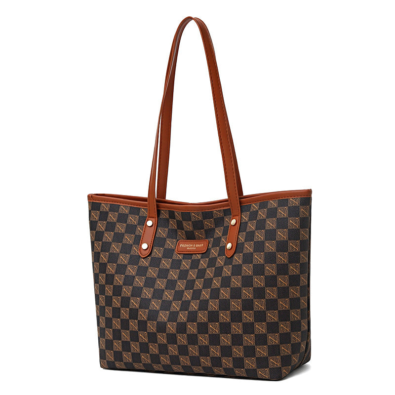 Large capacity women's fashion handbag - versatile tote bag, 2026 new shoulder bag, trendy printed everyday commuter bag
