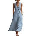 european and american women's summer cross-border  independent station vacation casual v neck sleeveless linen tank top