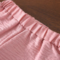 Girls' summer outfit set : new, stylish, and chic lace-trimmed babydoll top with wide-leg pants two-piece set for girls