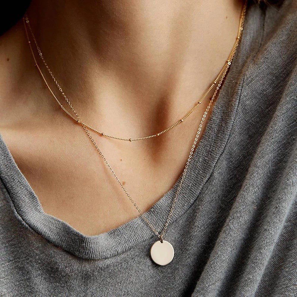 Stacking necklace for women, versatile, non-fading stainless steel pendant necklace, clavicle chain, niche versatile jewelry
