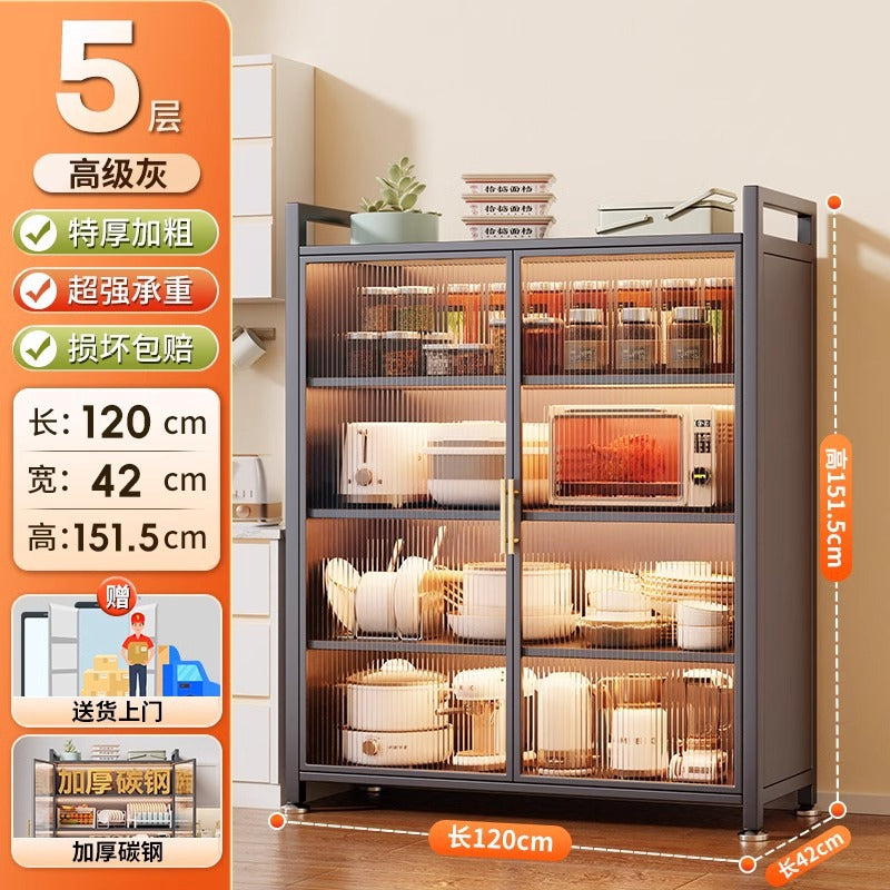 Kitchen multifunctional storage rack microwave oven storage cabinet slit storage cabinet floor-standing multi-layer cabinet cupboard shelf