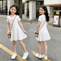 Girls' summer dress - new  collection - elementary school butterfly knot skirt - cute girl's dress - trendy casual style