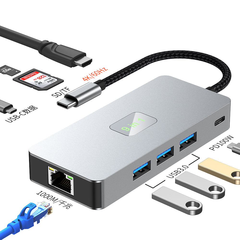 high-definition 4k60h multi-screen display 11-in-1 usb expander multi-interface notebook type-c docking station
