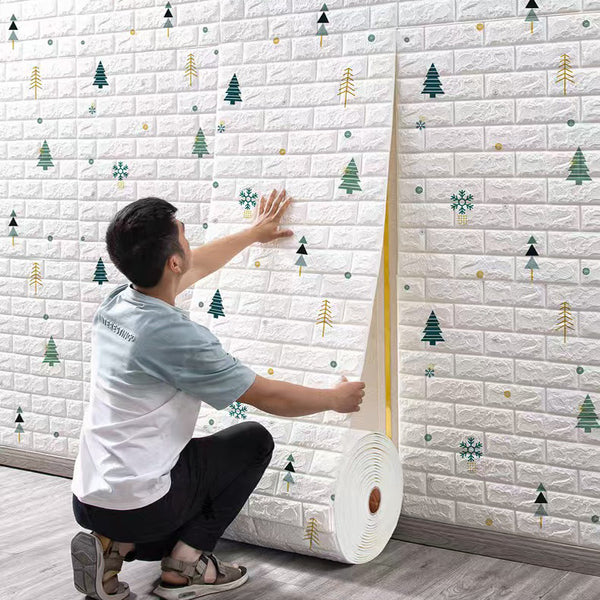 Wallpaper self-adhesive 3d three-dimensional wall sticker bedroom warm children's room cartoon wallpaper waterproof and moisture-proof household sticker wholesale