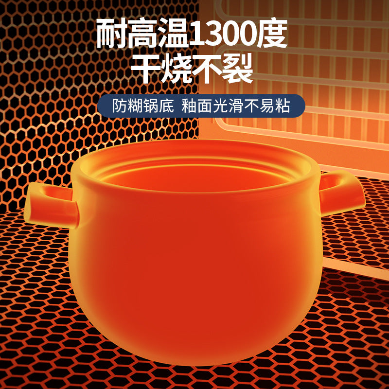 Ceramic casserole stew pot soup pot for home gas stove special high temperature resistant dry burning non-cracking casserole soup pot porridge pot