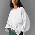 Amazon fashionlong sleevesshort sweatshirtstops women  spring new arrival round neck casualpullover shirt