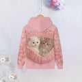 Kids' hoodie jacket, cross-border hot seller: cute cartoon print fashion zip-up hoodie for girls, dropshipping available