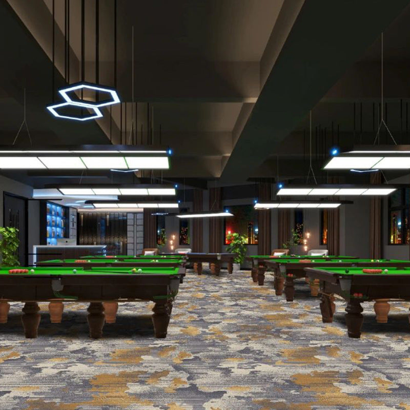 Custom billiard hall carpet - full coverage, printed design, large area, hotel & commercial billiard room nylon fire-retardant b1 carpet