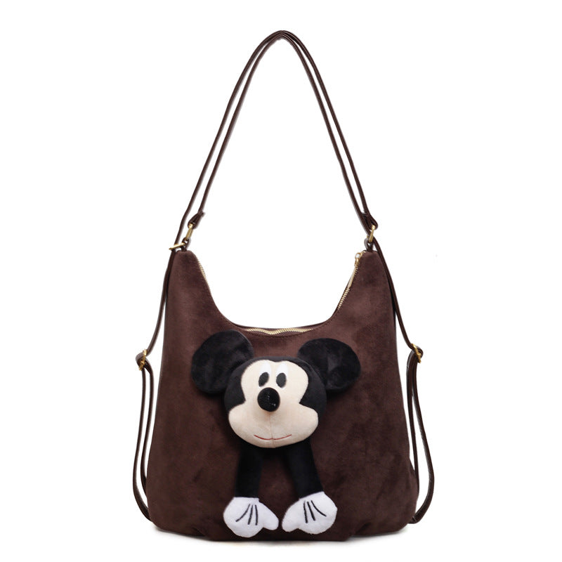 Leopard print large capacity bag for women, 2025 new arrival, trendy commuter shoulder & crossbody bag, casual retro multi-use backpack
