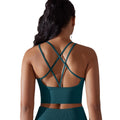 fashionpure color cross-back sports intimates tight bubble wrap high-strength yoga fitness bra bra for women