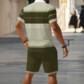 hot-selling men's polo shirt set, new summer two-piece casual short-sleeve and shorts set, dropshipping available