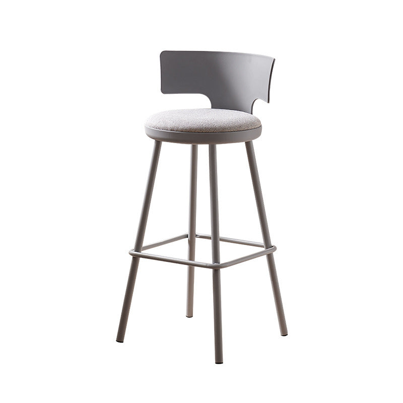 Minimalist nordic bar stool, plastic bar stool, cafe high stool, bar counter chair, backrest high chair, metal outdoor
