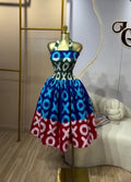 European and american cross-border women's fashion  winter new sleeveless bandeau halter neck printed ruched unique dress