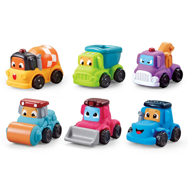 Cross-border  children's cartoon construction car vinyl car boy playable washable boy toy car gift