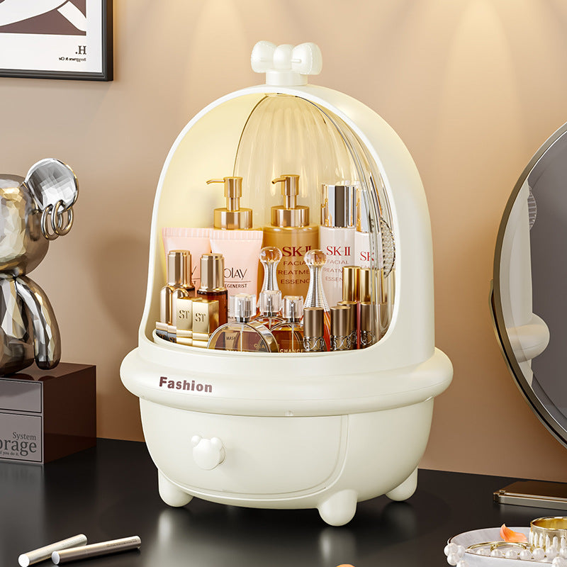 Household makeup storage box Dust-proof desktop multi-functional integrated large-capacity skin care products Jewelry rack storage box