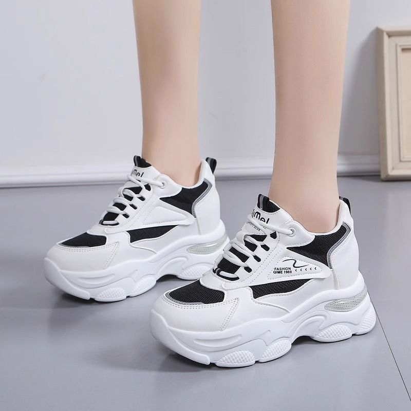 Inner height increase dad shoes women 2024 summer new popular small versatile casual sports mesh white shoes women