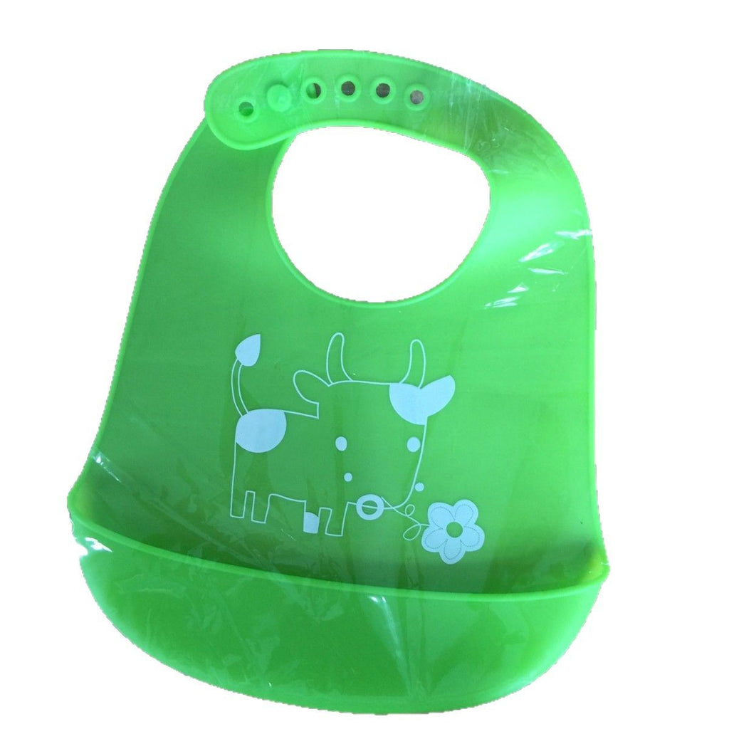 Children's silicone bib baby waterproof rice pocket children's printing solid color bib baby rice pocket anti-dirty saliva pocket