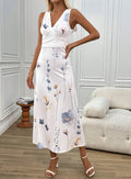 New women's sleeveless bodycon midi dress for cross-border , featuring 3d digital printing in european and american style