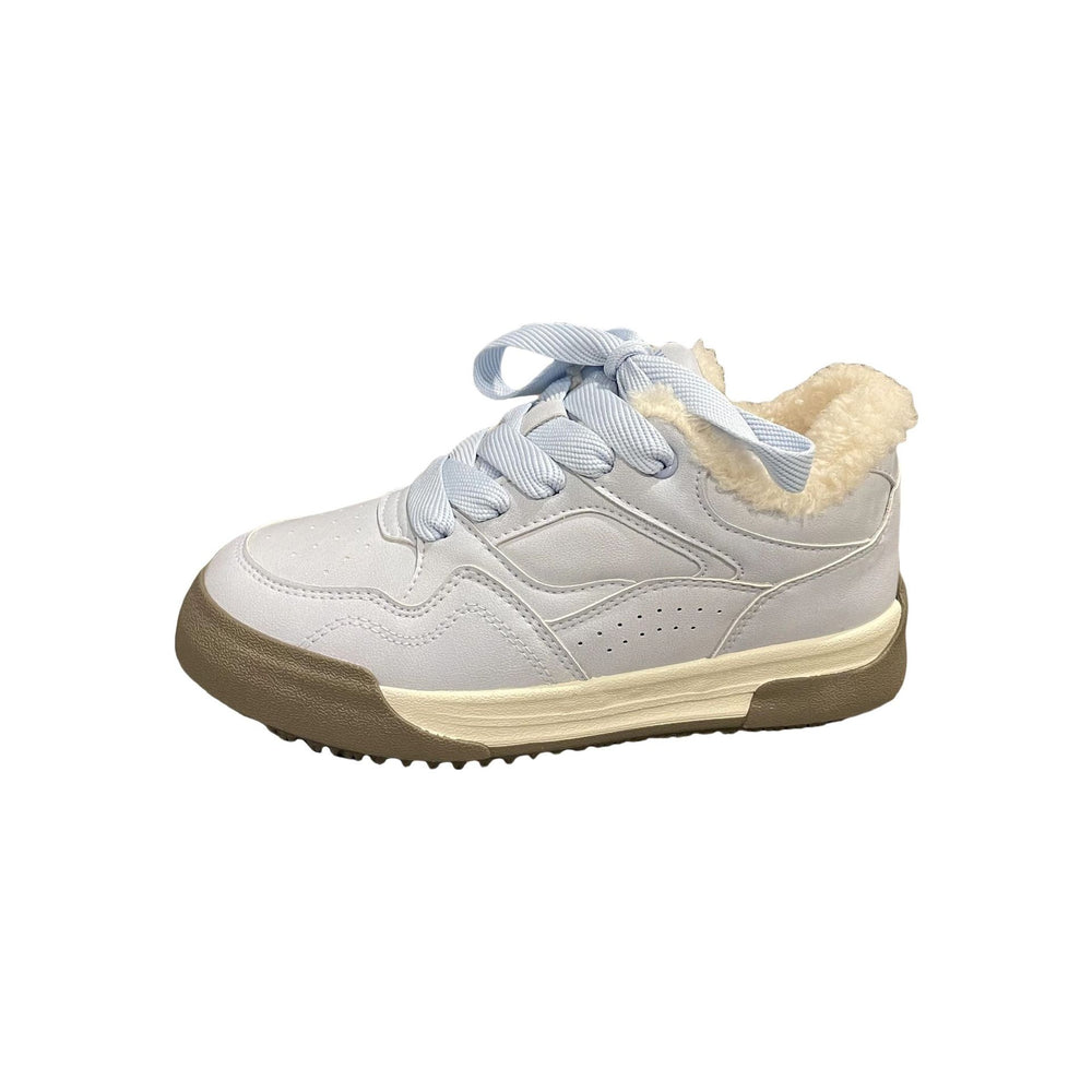 Best sellingfleece-linedniche style fur sneakers for women 2024new arrivalwintereasiest for matchthick sole german training shoes casual sports cotton shoes