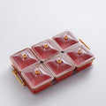 Dark red six-piece set