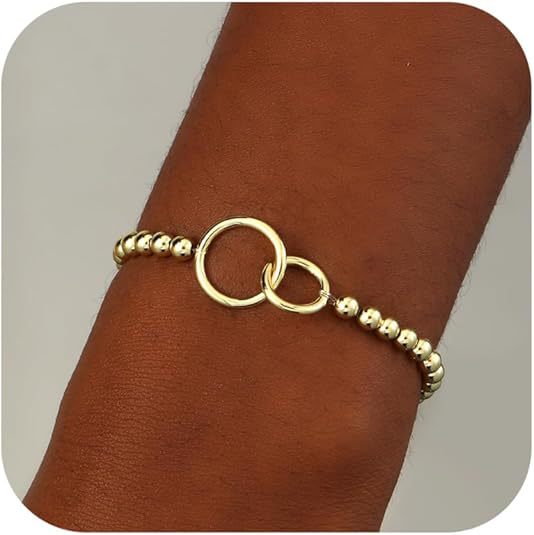 best-selling new product concentric knot wave gold beads beaded bracelet geometric square ring heart fashion bracelet
