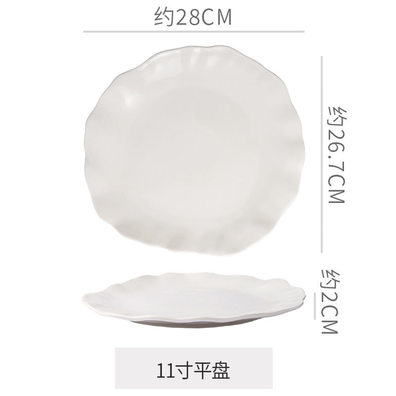 Creative ceramic special-shaped bowls, plates and tableware combination stylishclassy sense kiln-turned ceramic plate western food steak plate