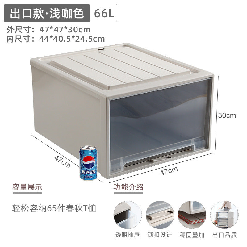 Younai transparent storage cabinet plastic finishing box wardrobe snack storage box clothes clothing drawer storage box