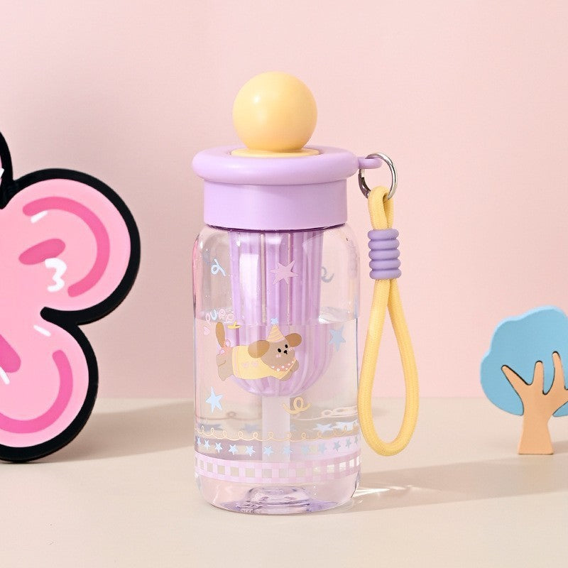 2026 high-value cartoon plastic cup - cute, thickened, high-temperature resistant straw cup for students - outdoor, drop-proof, portable water bottle