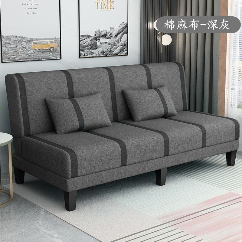 Sofa bed can be folded and used as a double or three-person multi-functional simple rental room bedroom lazy living room fabric sofa