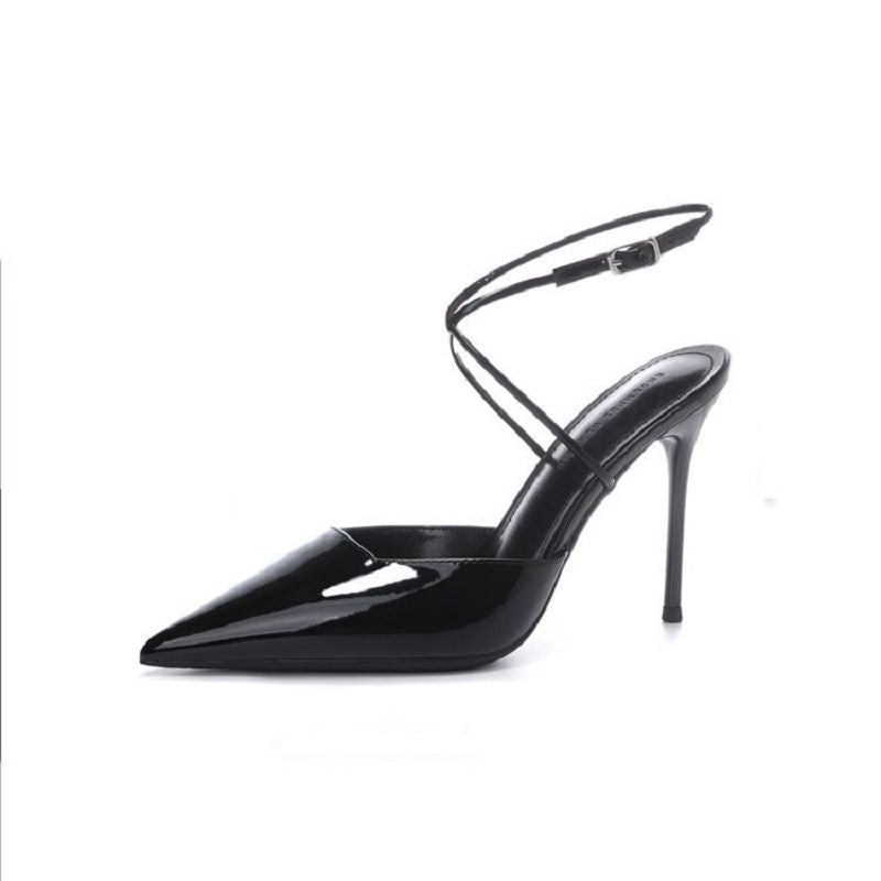 Stiletto heel pointed toe versatile casual comfortable sandals - 2024 summer fashion niche design solid color high heel sandals