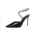 Stiletto heel pointed toe versatile casual comfortable sandals - 2024 summer fashion niche design solid color high heel sandals