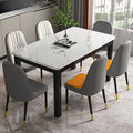 Tempered glass dining table and chair set - modern home dining table for small apartments, living rooms, and rental properties - rectangular table