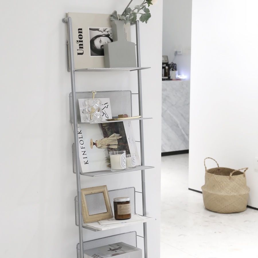 Newspaper and magazine storage rack ins style cd rack vintage living room floor-standing multi-layer simple xiaohongshu blogger same style bookshelf