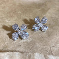 S925 silver needle purple crystal flower earrings women's ins forest style earrings accessible luxurypopular earrings fall and winter high-end sense