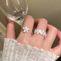 Dopamine flower ring - unique design, high-end feel, adjustable open ring, perfect for students, decorative accessory