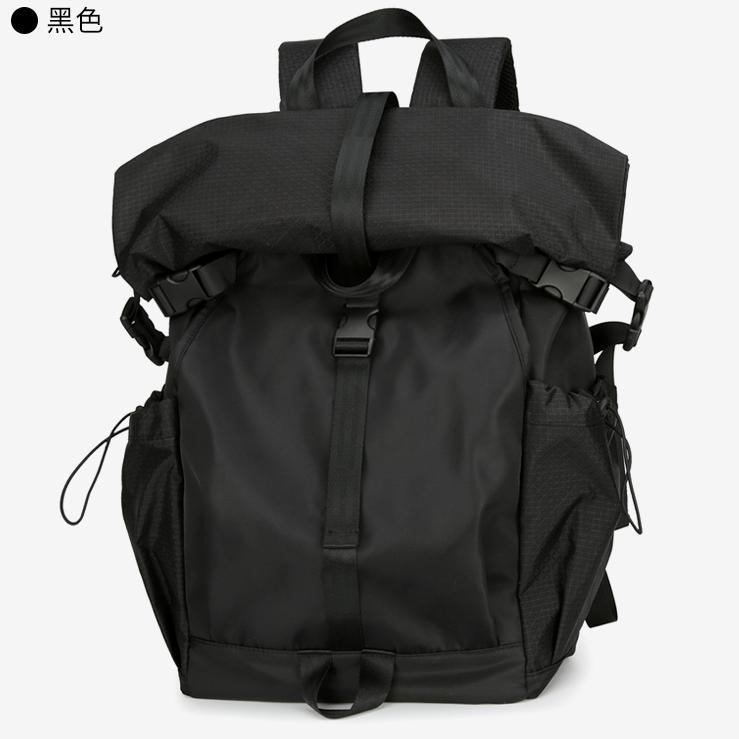 New men's backpack backpack folding roll mouth trend fashion tooling function wind travel leisure backpack men