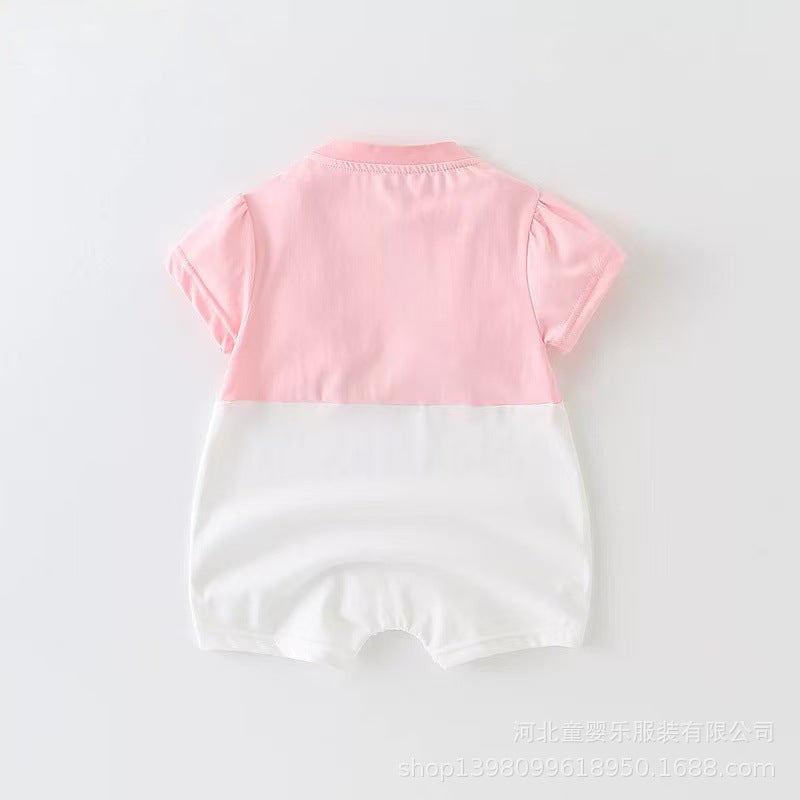Summer romper infant short-sleeve bodysuit baby girl cartoon outing clothes newborn thin romper  new style