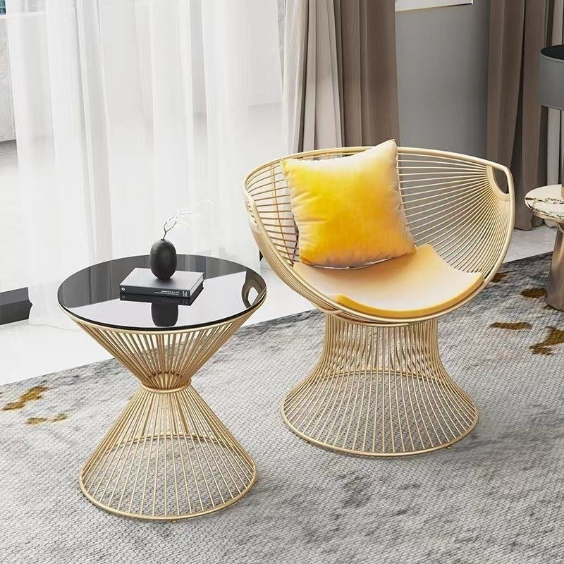 New arrivalins style iron casual single sofa coffee table suitaccessible luxuryfor home balcony table sofa chair combination