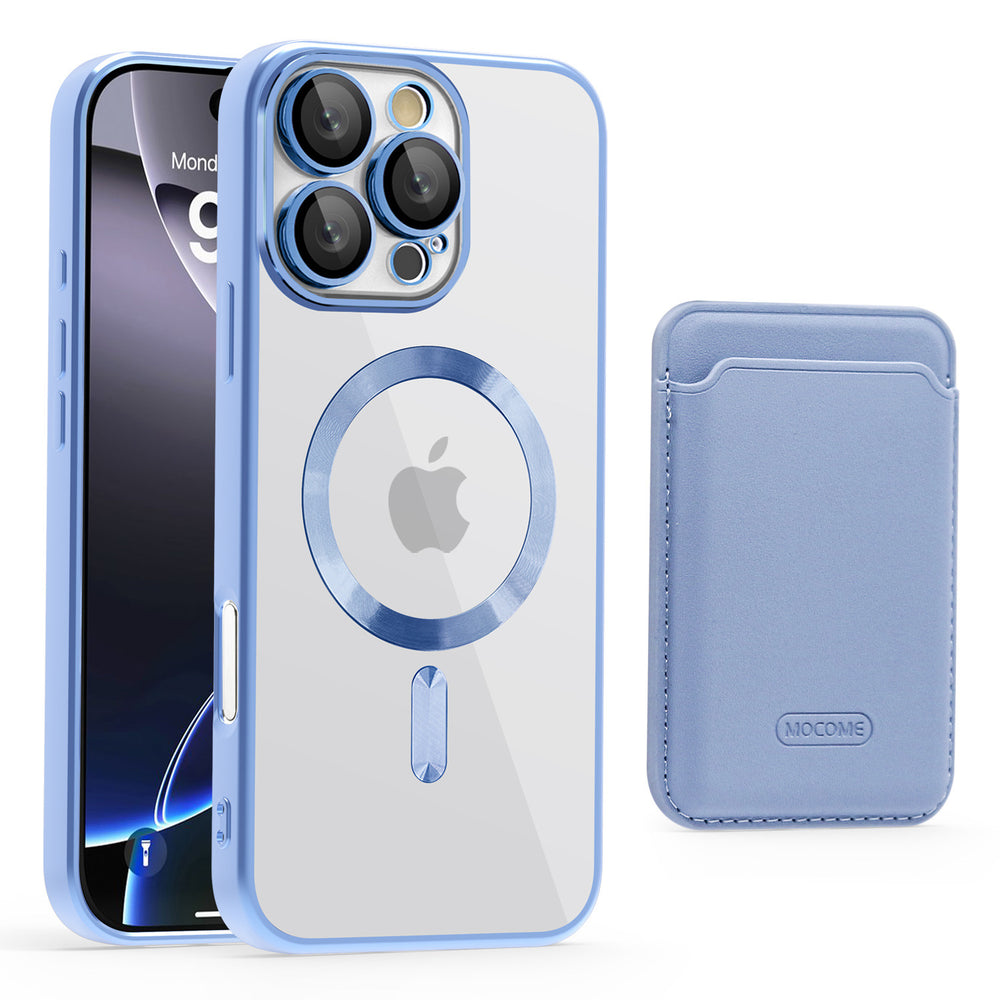 Golden shield cd pattern magnetic case + card holder compatible with iphone 16 phone case apple 15 pro max anti-drop protective cover - cross-border