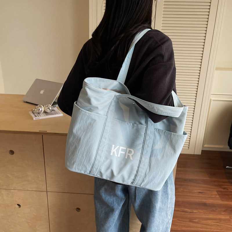 Cross-border canvas tote bag women's new large-capacity work commuting handbag fashion lazy style casual shoulder bag