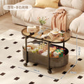 Cream style movable coffee table small apartment living room sofa side cabinet side coffee table simple modern storage trolley