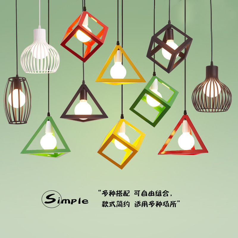 Nordic retro iron restaurant pendant light - three-light industrial style creative artistic small chandelier for hallway and dining room lighting