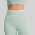 new arrivalfake two-piececontrast color white striped hip lifting pants suspender running sports intimates bra yoga suit