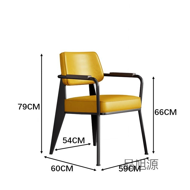 American creative cushion simple meeting reception armrest chair wrought iron casual dining bar Western restaurant chair Bar dining chair