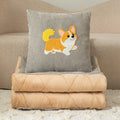 New 2-in-1 plush throw pillow blanket - fleece lined, extra thick, perfect for car, dorm, office, nap, sofa, or air conditioning