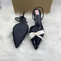 2025 spring new pointed-toe stiletto heel elegant slimming french fashion sexy stunning closed-toe mules women's shoes