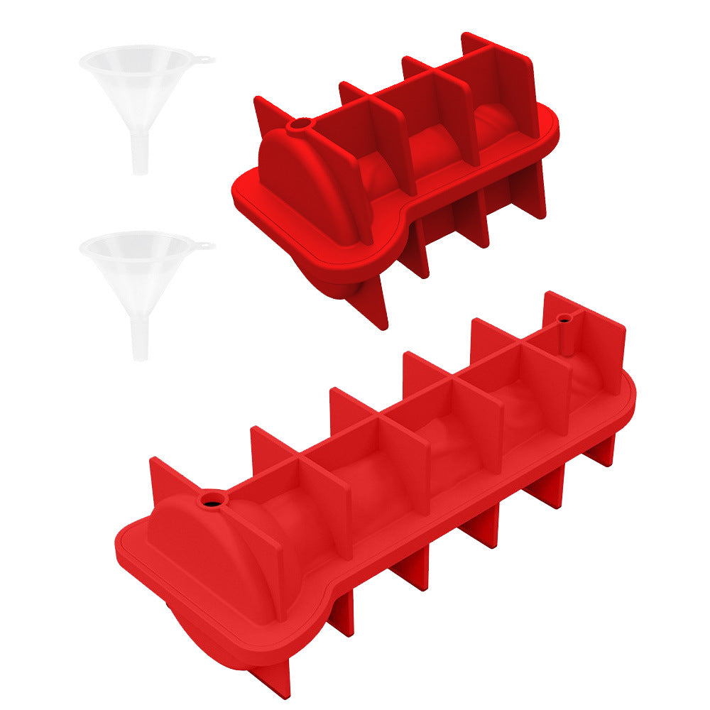 Cross-border explosion spoof creative silicone ice grid with funnel with cover easy demoulding KTV party, ice mold wholesale