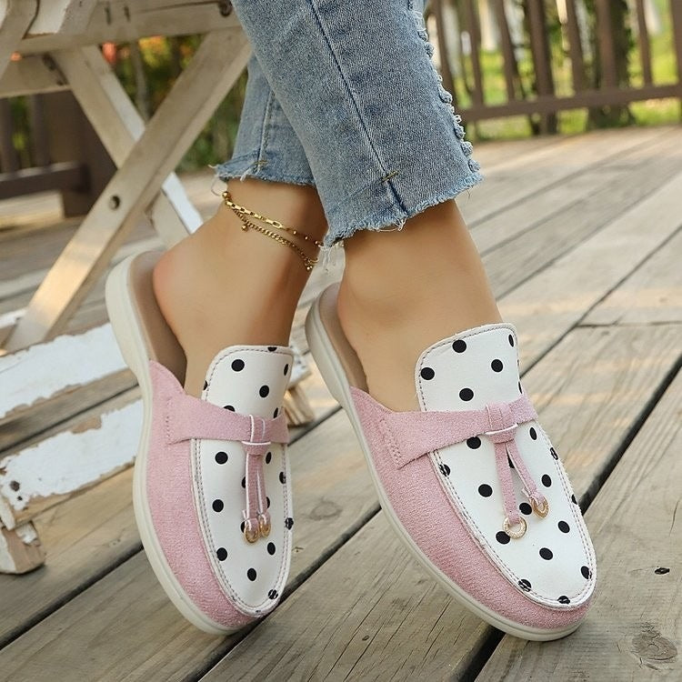 Export mary jane baotou half slippers women's summeroutwearplus size 43flats slip-on lazy women's shoes wholesale